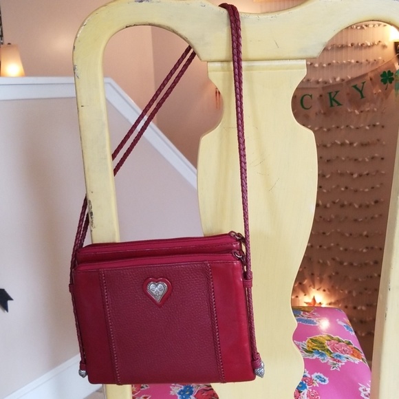 Brighton Handbags - Brighton Wallet 8" Purse Red Leather Heart Strap